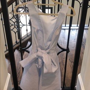 Seersucker Baby Blue Bow Dress